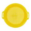 HouseVibe Kids Sand Sifter Sieve Beach Strainer Toy with Portable Handle Sand Sifting Pan for Park Backyard Gardening- Yellow view 1