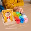 Simhoa Rainbow Balls in Cups Toy Wooden Feeding Toy Educational Toys Develop Math Skills Children Wooden Matching Games, with 12 Balls view 2