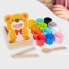 Simhoa Rainbow Balls in Cups Toy Wooden Feeding Toy Educational Toys Develop Math Skills Children Wooden Matching Games, with 12 Balls view 4