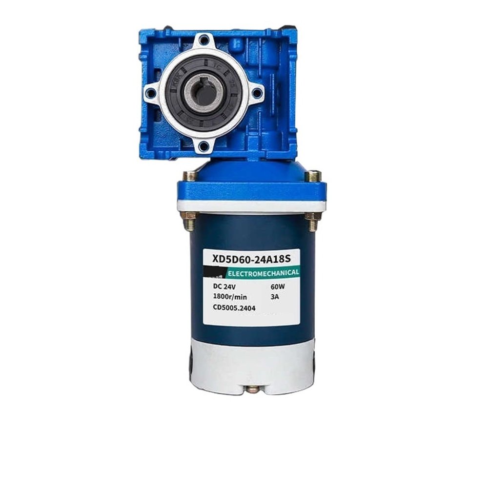 12V 24V 60W NMRV30 DC Worm Gear Motor with Dual Output Shaft RV30 Adjustable-Speed CW CCW High Torque(42rpm,12V)