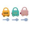 plplaaoo Kids Learning Locks Sliding Car Shape Children's Color Discrimination Learning Lock with Key Early Education Toys view 1