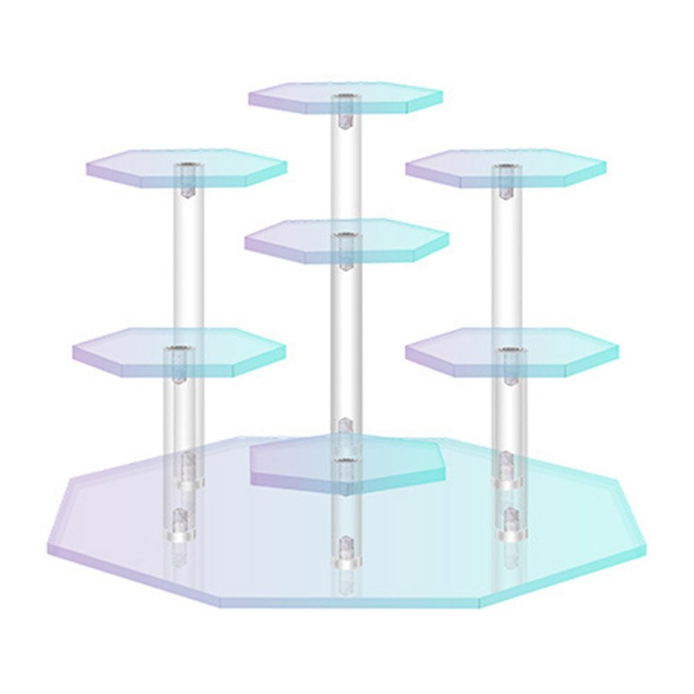 Ywmsfl Portable Hexagonal Acrylic Step Shelf Storage Shelves Organizer Rack For Collectible Figures And Accessories Acrylic Display Stand