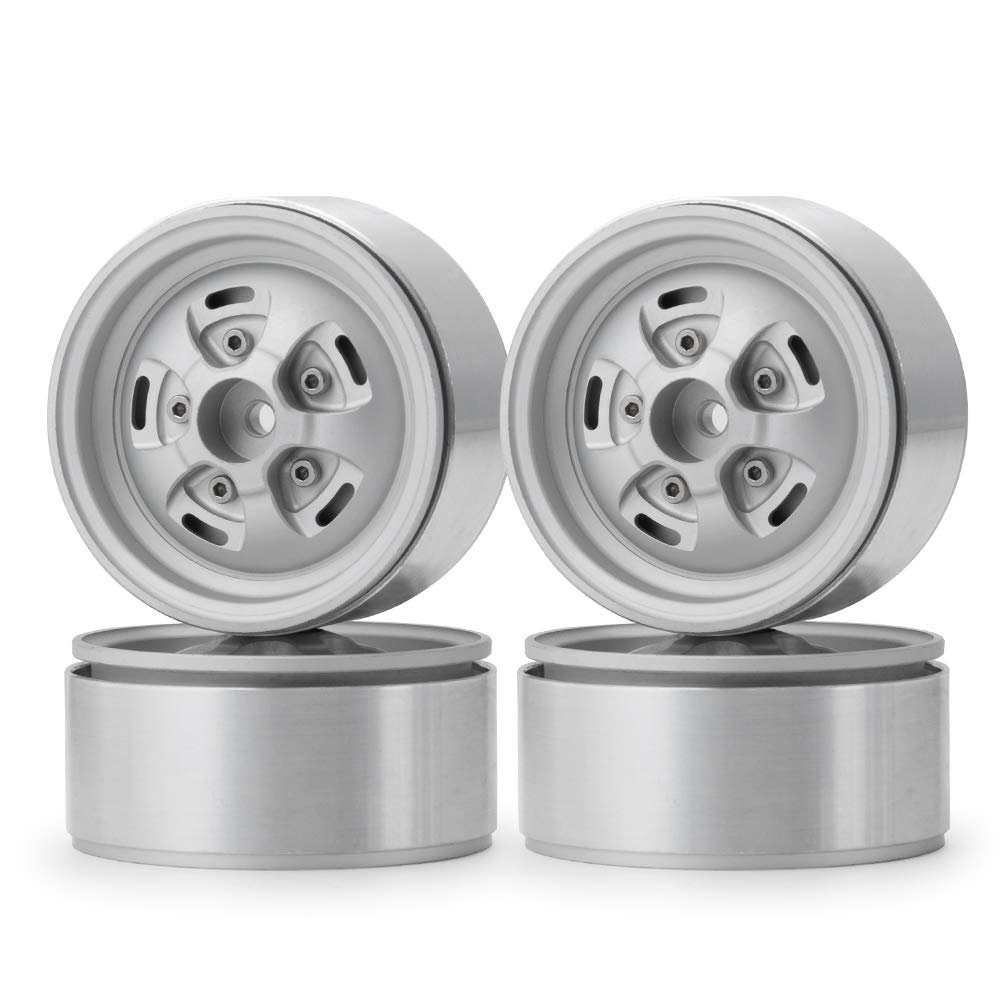 4PCS 1.9inch Beadlock Wheel Rims for Axial SCX10 90046 CC01 D90 TRX4 F350 TRX6 for 1/10 RC Crawler Car Wheels Hubs
