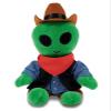 DolliBu Green Alien Stuffed Animal Cowboy Plush with Name Personalization - Western-Themed Bear Plush with Cute Cowboy Costume Denim Shirt Vest, Bandana, Leather Pants, and Hat - 6 Inch view 1