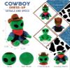 DolliBu Green Alien Stuffed Animal Cowboy Plush with Name Personalization - Western-Themed Bear Plush with Cute Cowboy Costume Denim Shirt Vest, Bandana, Leather Pants, and Hat - 6 Inch view 4