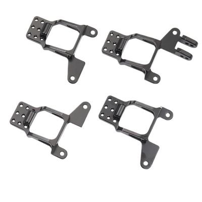 4pcs Aluminum Front & Rear Shock Towers Mount for 1/10 Rc Crawler TRX-4 Bronco K5 G500 Defender Trx4 8216 Upgrade Parts(Black)
