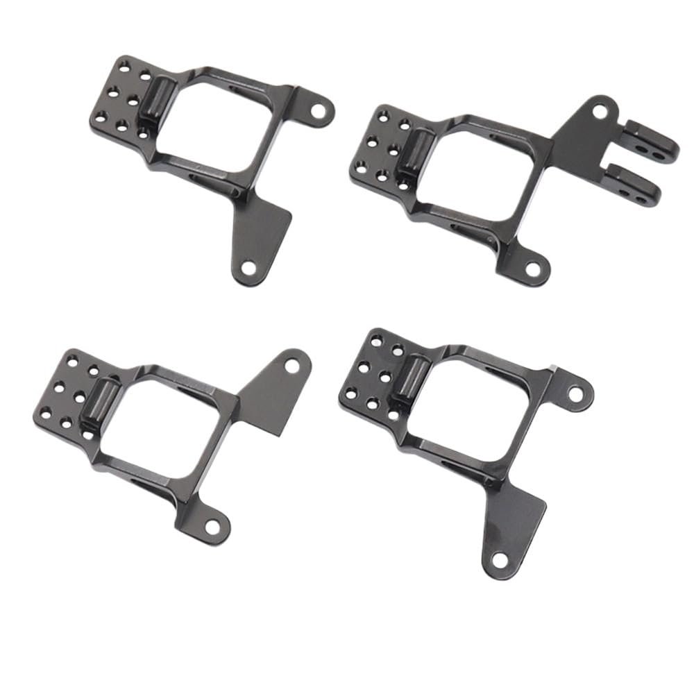 4pcs Aluminum Front & Rear Shock Towers Mount for 1/10 Rc Crawler TRX-4 Bronco K5 G500 Defender Trx4 8216 Upgrade Parts(Black)