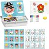 Magnetic Dress-Up Puzzle Book for Kids - Reusable Face & Outfit DIY Game with Dry-Erase Board, Educational Learning Gift for Preschoolers Ages 3-6 (Expression Changing Show Set) view 1