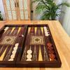 19.7" Deluxe Backgammon Board Handmade from Wood | Vintage Inlaid 3-in-1 Game Set | Gift for Father & Husband, Birthday view 3