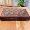 19.7" Deluxe Backgammon Board Handmade from Wood | Vintage Inlaid 3-in-1 Game Set | Gift for Father & Husband, Birthday view 4
