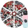 100Pcs Dark Red Rose Transparent PET Stickers Pack,Aesthetic Flower Decor Gifts for Kids Teens Adults Waterproof Vinyl PET Nature Stickers for Scrapbook Party Favors (Rose-100) view 1