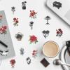 100Pcs Dark Red Rose Transparent PET Stickers Pack,Aesthetic Flower Decor Gifts for Kids Teens Adults Waterproof Vinyl PET Nature Stickers for Scrapbook Party Favors (Rose-100) view 4