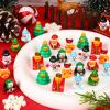 120Pcs Christmas Mini Ducks 8 Style Miniature Resin Ducks Bulk Xmas Tree Snowman Santa Reindeer Elf Gift Box Duck Figurines for Christmas Holiday Party Gifts Stocking Fillers Dollhouse Decorations view 2