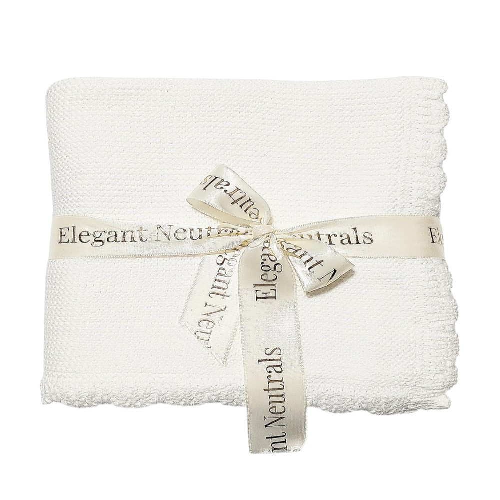 100% Cotton Knit Baby Blanket, Knit Baby Blanket, 100cm60cm, Elegant and Nuetral Cotton Knit Blanket, 0-12 Months Baby, Cream.