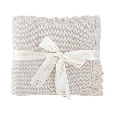 100% Cotton Knit Baby Blanket, Baby Knits, 100cm60cm, Elegant and Nuetral Very Soft Cotton Blanket, 0-12 Months Baby, Oat.