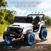 24V Ride on Toys for Big Kids, 2 Seater Ride on Car w/Remote Control, 4x4 Ride-on Truck with 4 Motors, 3 Speeds Adjustable, 4 LED Lights, Bluetooth & Music, Electric Car for Kids Toddlers 3-8, White view 2
