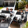 24V Ride on Toys for Big Kids, 2 Seater Ride on Car w/Remote Control, 4x4 Ride-on Truck with 4 Motors, 3 Speeds Adjustable, 4 LED Lights, Bluetooth & Music, Electric Car for Kids Toddlers 3-8, White view 3