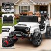 24V Ride on Toys for Big Kids, 2 Seater Ride on Car w/Remote Control, 4x4 Ride-on Truck with 4 Motors, 3 Speeds Adjustable, 4 LED Lights, Bluetooth & Music, Electric Car for Kids Toddlers 3-8, White view 4