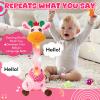 Groovy Singing & Dancing Giraffe Plush  Talking & Singing Giraffe Repeats What You Say, Baby Musical Stuffed Animal Gift with Recording & Nursery RhymesPink view 3