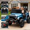 24V Ride on Toys for Big Kids, 2 Seater Ride on Car w/Remote Control, 4x4 Ride-on Truck with 4 Motors, 3 Speeds Adjustable, 4 LED Lights, Bluetooth & Music, Electric Car for Kid Toddler 3-8, Lake Blue view 4