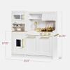 Best Choice Products Pretend Play Kitchen for Kids, Interactive Wooden Toddler Playset with Espresso Machine, Toy Storage, 17 Accessories - White view 2