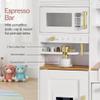 Best Choice Products Pretend Play Kitchen for Kids, Interactive Wooden Toddler Playset with Espresso Machine, Toy Storage, 17 Accessories - White view 3
