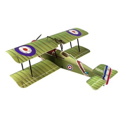AEORCACC 3D PP Foam Puzzle 800mm Wingspan Triplane Model Kit, Military Aircraft Construction Set, Green and Red with RAF Roundels, DIY Assembly RC Airplane (E33 Airframe+Motor+ESC+Servo)