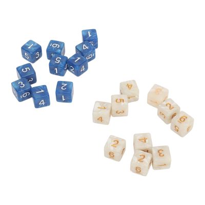 BAFOVY Acrylic Square Dice Set 20 PCS 6 Sided Number Dice Lightweight Game for Math Board Games and Classroom Activities