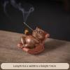 LEEDJUINE Golden Toad Purple Sands Tea Pet with 30 Incense Sticks, 9.6cm 3.6in, Tea Ceremony and Tea Play view 3