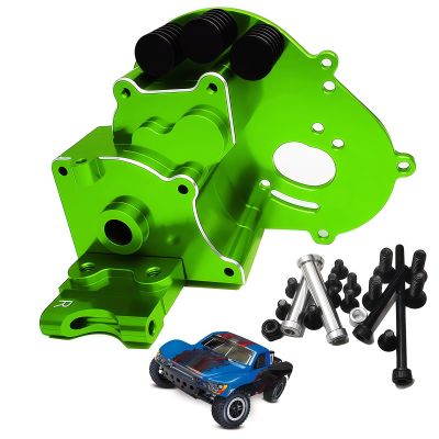 Aluminum Gearbox/Transmission Case with Motor Plate Upgrade Parts Fit for 1/10 Traxxas Slash 2WD VXL, Rustler VXL, Stampede VXL,Bandit VXL RC Car, Replace of 3691/A (Green)