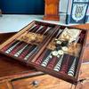 19.7" Handmade Wooden Backgammon Board | World Map Design | 3-in-1 Backgammon, Chess & Checkers | Luxury Gift for Father or Husband view 2