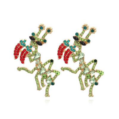 4.8 * 3cm Retro Hollow Cartoon Insect Earrings For Women,green,4.8 * 3cm