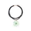 Vintage Multi-Layer PU Rope Splicing Oil Dripping Enamel Flower Pendant Necklace,white,48.2+7cm view 2