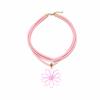 Vintage Multi-Layer PU Rope Splicing Oil Dripping Enamel Flower Pendant Necklace,white,48.2+7cm view 3