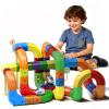 Electric Train Set Flexible Race Track,DIY Race Car Track Building Kits with Train and Traffic Signs,STEM Educational Toys for Ages 4-8  (123PCS with Three Cars) view 1