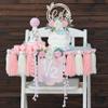 1/2 Birthday Decorations Pink Flower Half Way To One Baby Girl Decoration Half Birthday Hat cake Topper,6 Month Pastel Chair Banner,Happy Half Year Party Photoshoot Props view 3