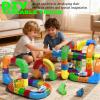 Electric Train Set Flexible Race Track,DIY Race Car Track Building Kits with Train and Traffic Signs,STEM Educational Toys for Ages 4-8  (81PCS with Two Cars) view 4