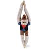 DolliBu White Squirrel Monkey Stuffed Animal Cowboy Plush with Name Personalization - Western-Themed Monkey Plush with Cute Cowboy Costume Denim Shirt Vest, Bandana, Leather Pants, and Hat - 21 Inches view 1