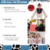 DolliBu White Squirrel Monkey Stuffed Animal Cowboy Plush with Name Personalization - Western-Themed Monkey Plush with Cute Cowboy Costume Denim Shirt Vest, Bandana, Leather Pants, and Hat - 21 Inches view 3