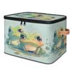 Aglebo Cute Cartoon Frogs Foldable Storage Bins with Zipper Lids Collapsible Clothes Storage Basket Toy Cube Storage Bin for Bedroom Kitchen Bathroom Organizer 1 Pack view 1