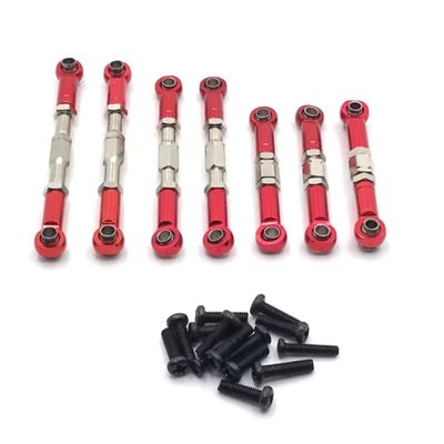 RC Car Replacement For SuBo For BG1513 BG1518 1/12 Metal Upgrade Replacement Adjustable Pull Rod Remote Control Car Accessories(Red)