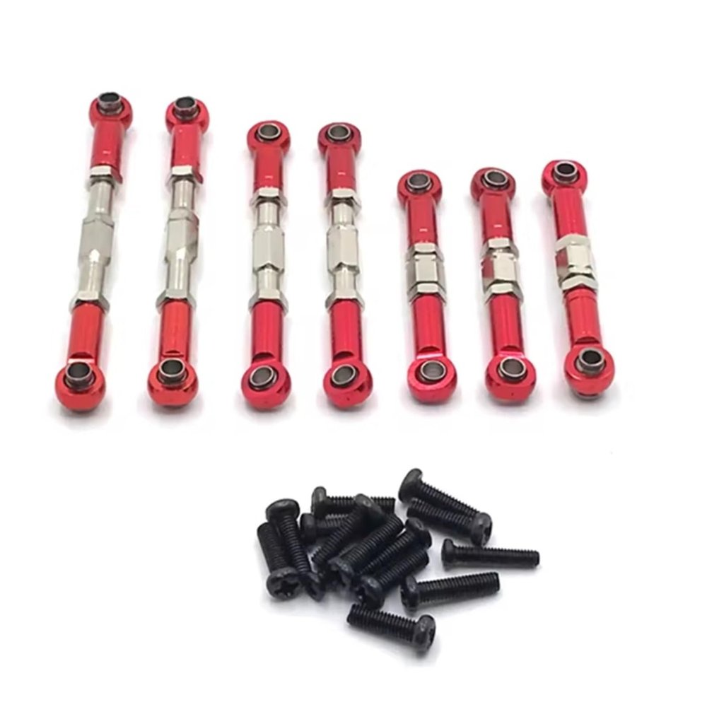 RC Car Replacement For SuBo For BG1513 BG1518 1/12 Metal Upgrade Replacement Adjustable Pull Rod Remote Control Car Accessories(Red)