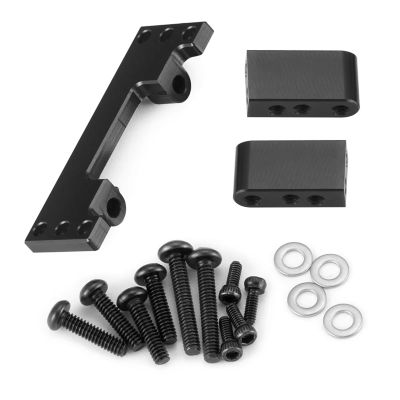 RC Models For FMS For FCX24 Wagon Smasher V2 K5 1/24 RC Car Truck Upgrade Parts Aluminum Alloy Adjustable Servo Fixed Mount Accessory(Black)