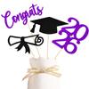 12Pcs 2026 Graduation Centerpiece Sticks,Class of 2026 Table Toppers for Graduation Decorations,Graduation Party Centerpieces for Tables Purple Black Glitter view 1