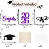 12Pcs 2026 Graduation Centerpiece Sticks,Class of 2026 Table Toppers for Graduation Decorations,Graduation Party Centerpieces for Tables Purple Black Glitter view 2