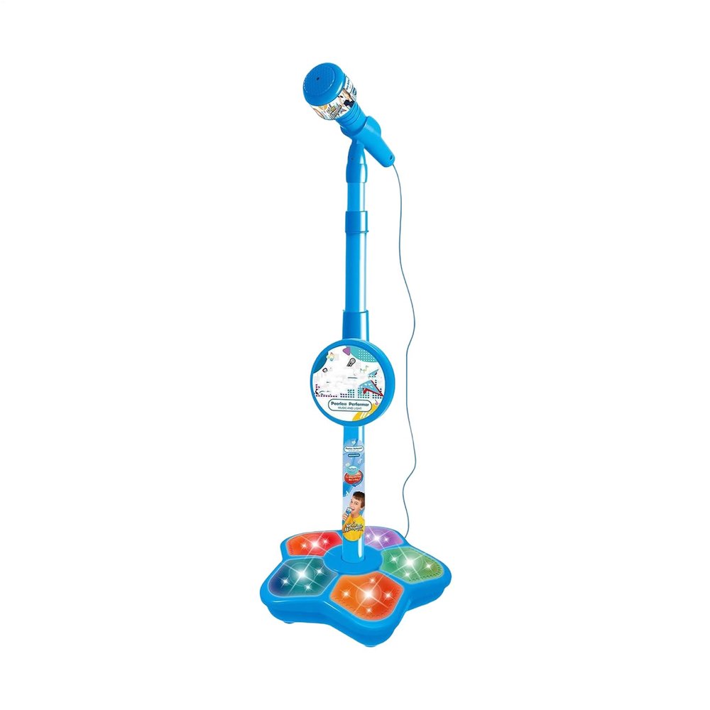 Wireless - Speaker System Toy, Stage with Height-Adjustable Stand, LED Lighting with Sound Effects, Children Entertainment Device, Rechargeable Singing Tool for Podcast