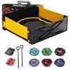 BGOVTAPO Foldable Portable X Stadium Arena with Carry Handle, Yellow Battle Stadium with 6 X Gyro Tops & 2 Launchers, Travel Toy Gift for Kids Ages 6+ view 1