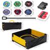 BGOVTAPO Foldable Portable X Stadium Arena with Carry Handle, Yellow Battle Stadium with 6 X Gyro Tops & 2 Launchers, Travel Toy Gift for Kids Ages 6+ view 2