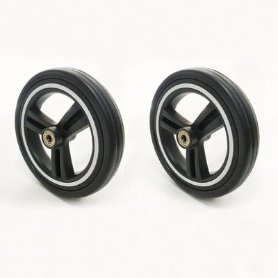 17CM Stroller Wheel Front One Universal Type with 6900ZZ Bearing Baby Pushchair Front Wheel Pram Accessories(2 Front wheel-17cm)