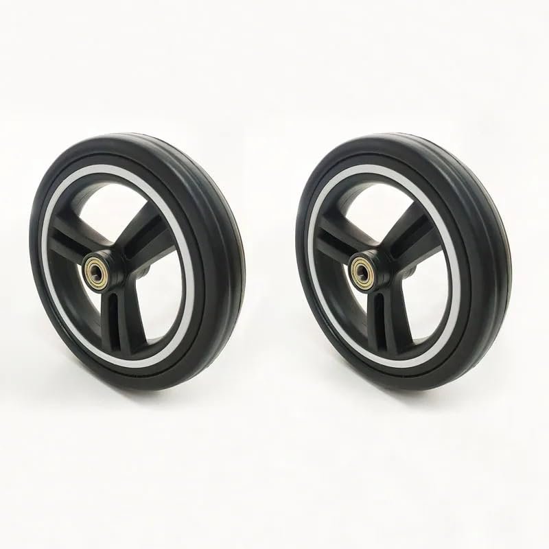 17CM Stroller Wheel Front One Universal Type with 6900ZZ Bearing Baby Pushchair Front Wheel Pram Accessories(2 Front wheel-17cm)